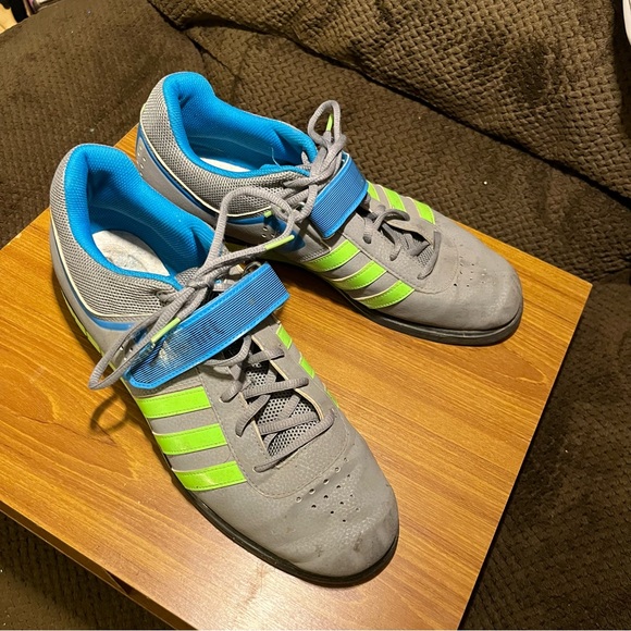 ADIDAS Powerlift Shoes Size 13/ Gray Blue Green - Picture 2 of 4
